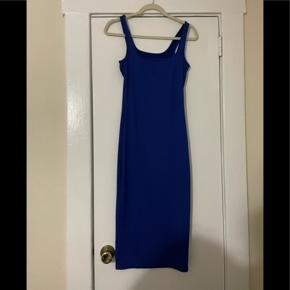 Blue‎ bodycon tight maxi dress size Small - Picture 9 of 10